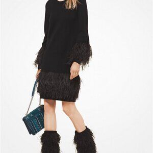 MICHAEL KORS Feather-Embroidered Dress